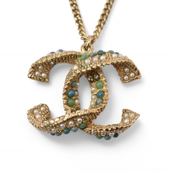 CHANEL Gold Coco Mark Necklace - Picture 1 of 8